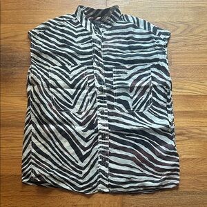 Banana Republic Zebra Print Sleeveless Shirt